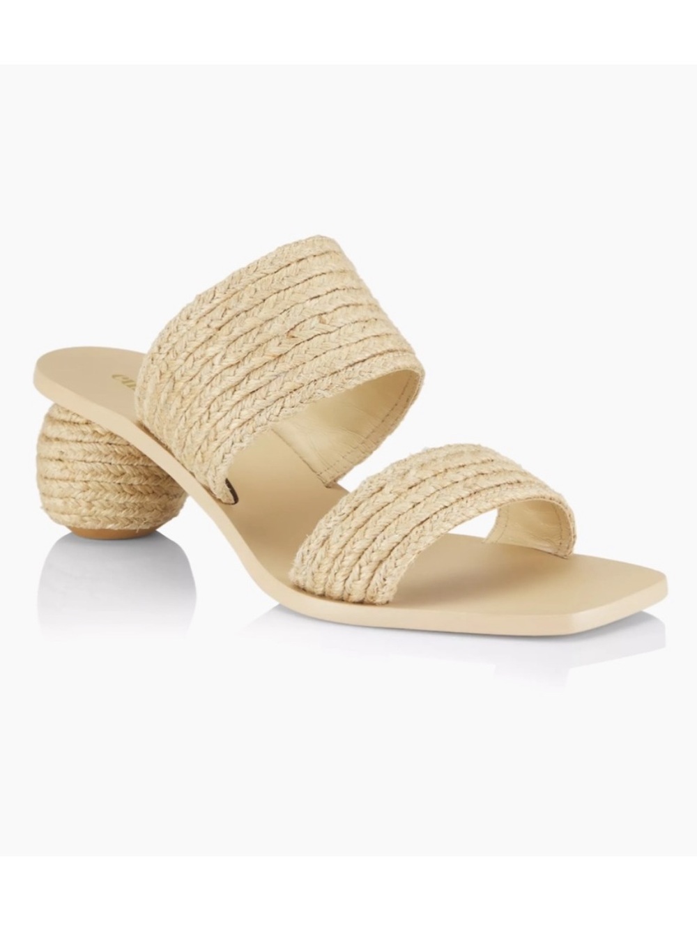 CULT GAIA Jila Jute Sphere Heel Sandals Size 40.5 Natural Woven Slide
